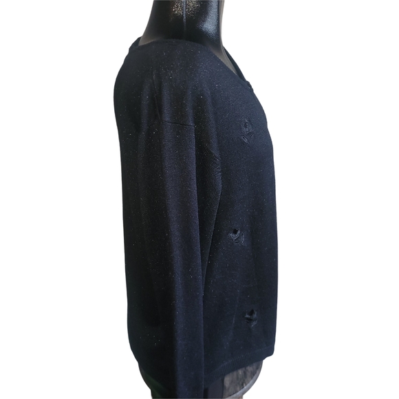 Beta's Choice Black Button-Up Cardigan Sweater XL - Picture 3 of 6